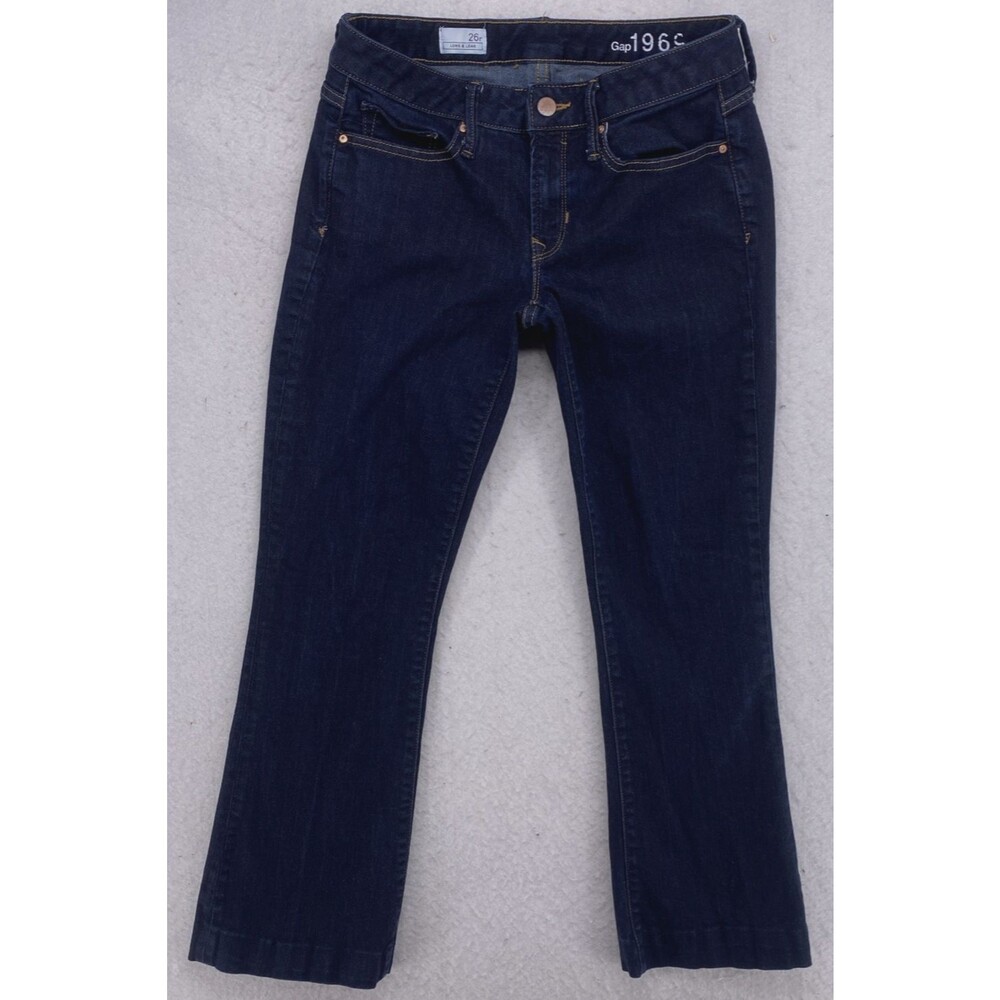 Gap 1969 Long & Lean Rinse Jeans Dark Wash Denim Size 26 Regular Actual 28x27